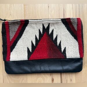 Ralph Lauren Inspired Geometric Red and Black Clutch